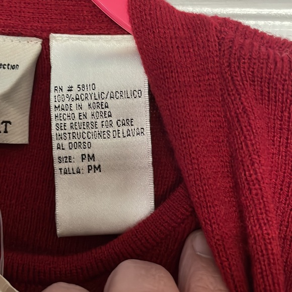 Long sleeve red sweater dress by Ease Sport size PM w/ built in coverlet NWT - Picture 4 of 6